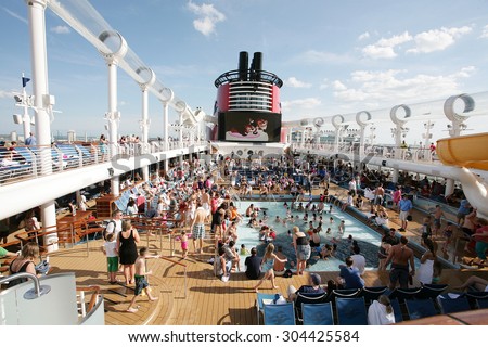 ORLANDO, FL- FEB 3:  Great party on the departure of the new Disney Cruise Line named \