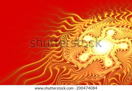 Abstraction with a golden pattern of Chinese style on a scarlet background