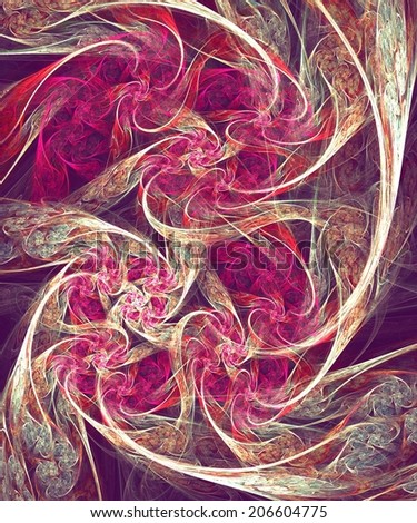 Romantic and gentle fantasy abstraction in warm pink tones