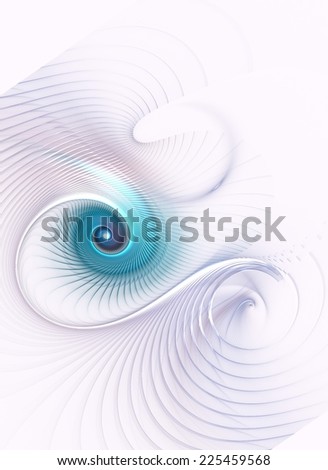 Easy weightless abstraction electric blue colors on a light background