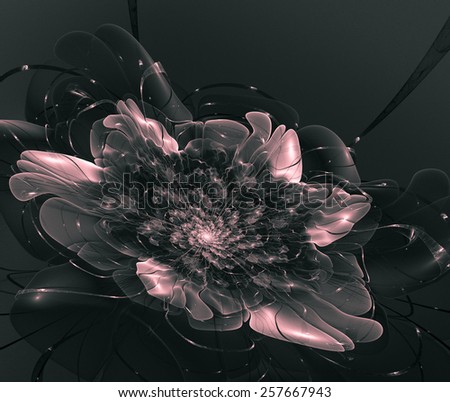 Unusual retro abstraction flower. Enough color faded, vintage scale. Image with little effect \