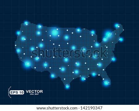 Pixel USA (United States of America )map