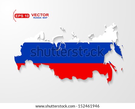 Russia map with shadow effect