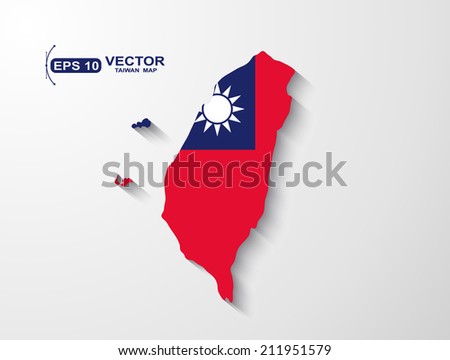 Taiwan map with shadow effect
