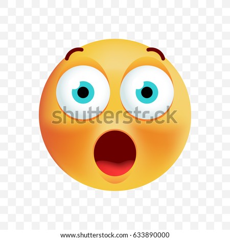 Cute Surprised Emoticon on White Background. Isolated Vector Illustration 