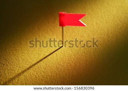 One drawing flag pin on nice yellow gradient background