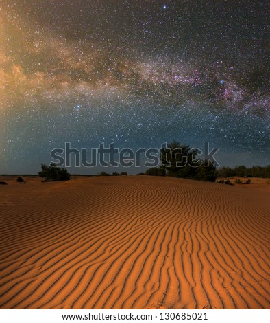 night desert under starry sky