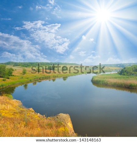 summer river under a sparkle sun