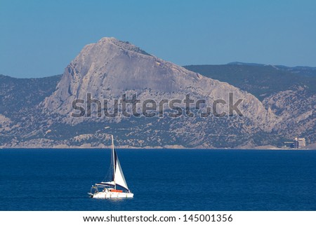 small yacht on a sea