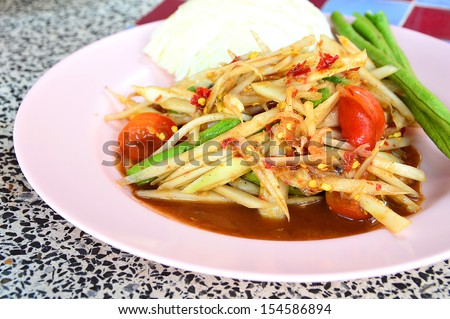 Papaya Salad , Delicious and tradition Thai foods