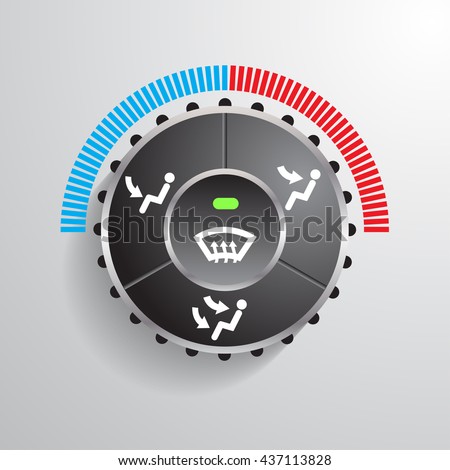 realistic modern car automobile air condition button vector illustrations