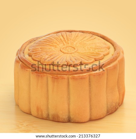 Retro vintage style Chinese mid autumn festival foods. Traditional mooncakes on table and  The flower on it means grains fruits nuts, not a logo or trademark. isolated with clipping path.