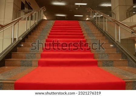 Similar – Image, Stock Photo red carpet Stairs Red Gray