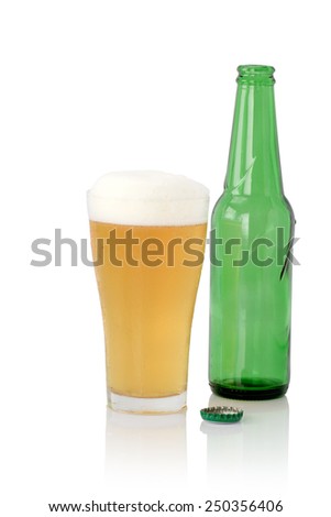 Glass of beer isolated on a white background. This File has contains path to cut.