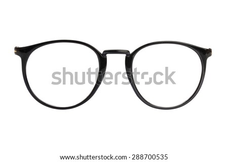 Beautiful Black Eye Glasses Isolated on White background. This has clipping path.