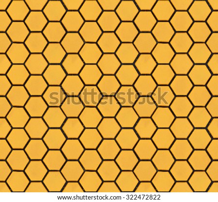 Golden honeycomb background, hexagons pattern