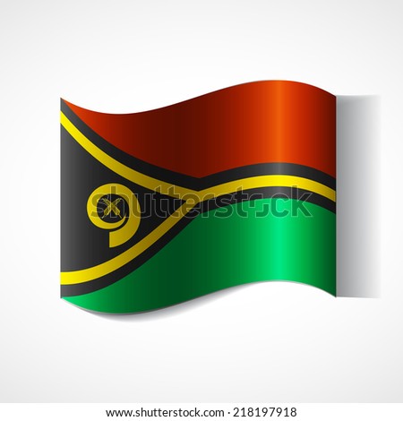 Banner of the country in waveform fluttering in the wind. Independence Day News Flat Volumetric Image Language National Logos Stock Vector Illustration Icon Picture. Flag of Vanuatu