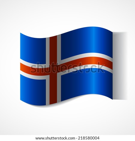Flag of the country in waveform. Flag fluttering in the wind. Ribbon in the colors of the flag are twisted. Independence Day. Visit to the country and learn the language. News. Flag of Iceland