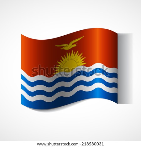 Banner of the country in waveform fluttering in the wind. Independence Day News Flat Volumetric Image Language National Logos Stock Vector Illustration Icon Picture. Flag of Kiribati