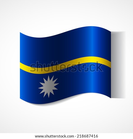 Banner of the country in waveform fluttering in the wind. Independence Day News Flat Volumetric Image Language National Logos Stock Vector Icon Picture. Flag of Nauru