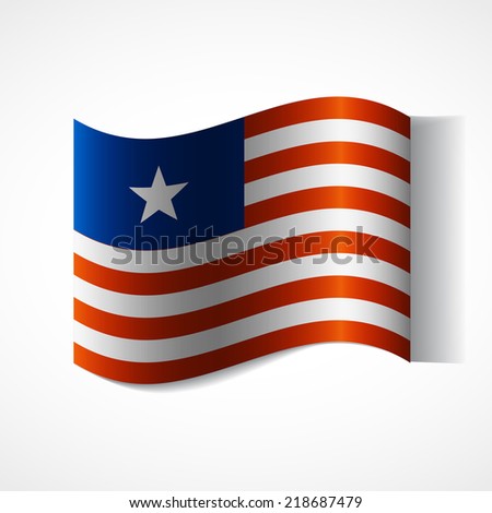 Banner of the country in waveform fluttering in the wind. Independence Day News Flat Volumetric Image Language National Logos Stock Vector Icon Picture. Flag of Liberia