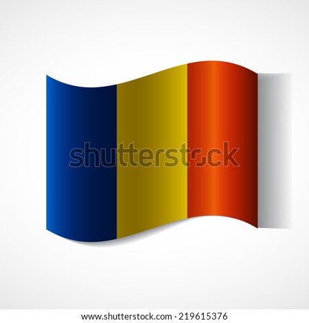 Banner of the country in waveform fluttering in the wind. Independence Day News Flat Volumetric Image Language National Logos Stock Vector Illustration Icon Picture. Flag of Chad