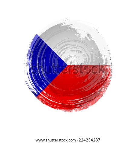 Independence Day. Painted with a brush paint. Grungy style. Brushstroke. Banner Pennon Pennant Background Stock Vector Icon Image Picture Illustration Printed material Logo Flag of the Czech Republic