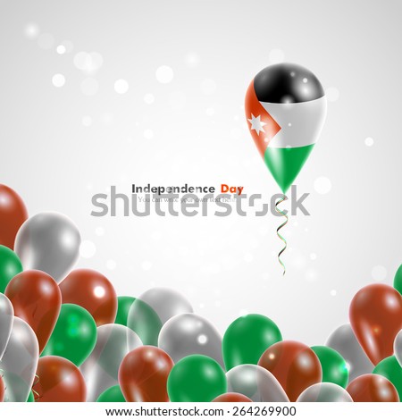 Flag of Jordan on balloon. Celebration and gifts. Balloons on the feast of the national day. 