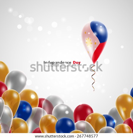 The flag of the Philippines on balloon. Celebration and gifts. Balloons on the feast of the national day.