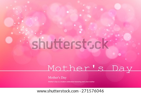 Vector inscription love on a pink background with bokeh and light. Happy mother Day Card Design. Mother's Day. Vector Blurred Soft Background. infograph  Image. Vector. Icon.