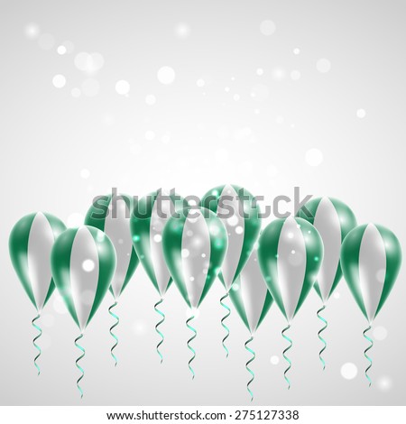 Flag of Nigeria on balloon. 