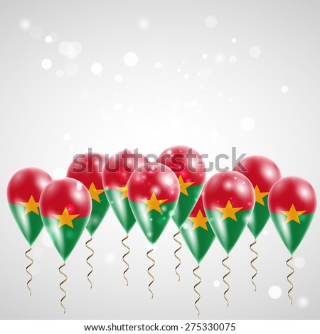 Flag of Burkina Faso on balloon. Celebration and gifts. Balloons on the feast of the national day. 