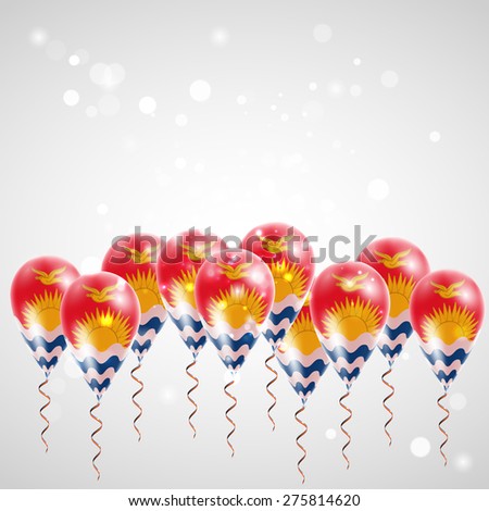 Flag of Kiribati on balloon. Celebration and gifts. Balloons on the feast of the national day. 