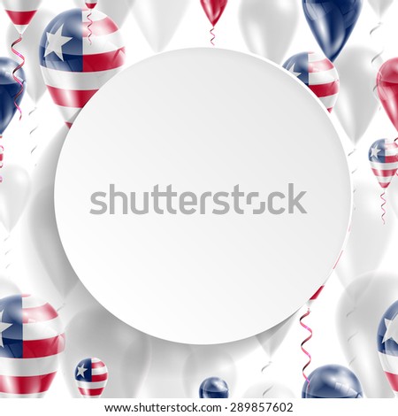 Vector seamless pattern with Flag of Liberia on balloon. Celebration and gifts. Paper circle with festive balloons on a white background. Independence Day