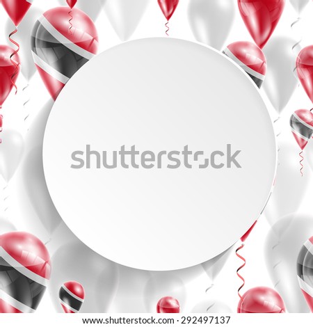 Vector air balloons festive pattern with Flag of Trinidad and Tobago. Celebration. Paper circle on a white background. Independence Day