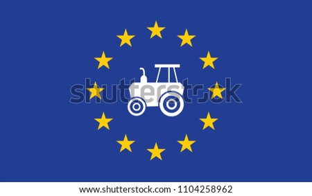 Common agricultural policy on EU flag