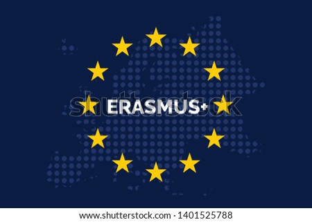 Erasmus on european union flag