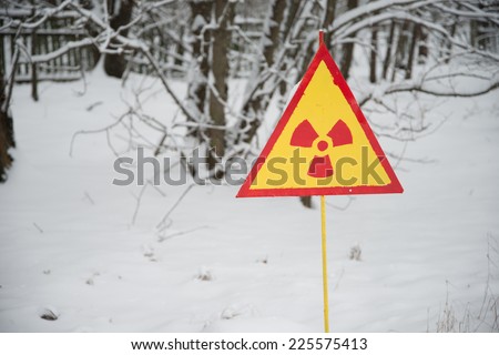 Nuclear sign / Chernobyl disaster in winter