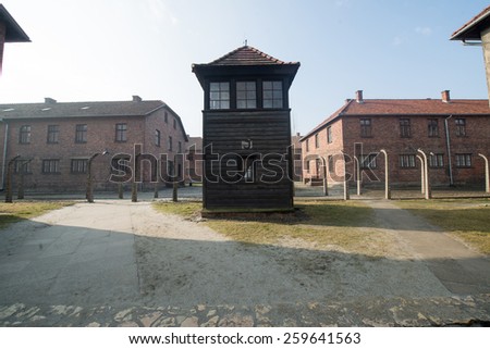 Concentration camp Auschwitz II a former Nazi extermination camp in Oswiecim. Auschwitz II was the biggest nazi concentration camp in Europe.