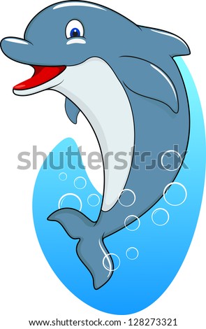 Standing Dolphin Vector Illustration - 128273321 : Shutterstock