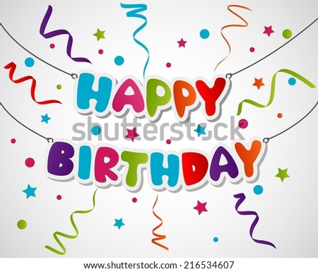 Happy Birthday Greeting Card Background Stock Photo 216534607