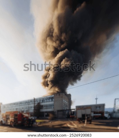 Similar – Image, Stock Photo destroyed and burned houses in the city Russia Ukraine war