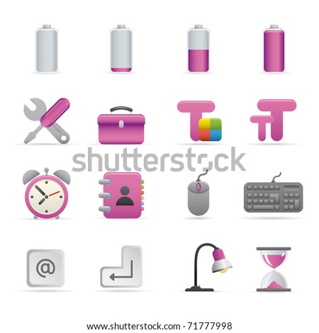 01 Purple Computer Icons Professional vector set for your website, application, or presentation. The graphics can easily be edited color individually and be scaled to any size