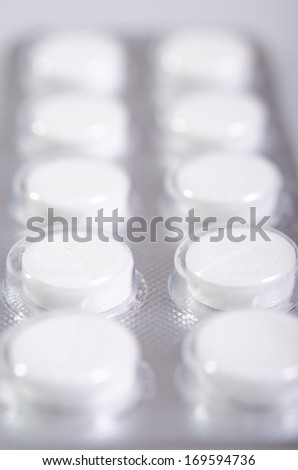 tablets in a package. Treatment, health care, medicine, virus, flu, seasonal allergies
