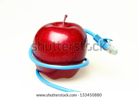 red apple connected to internet