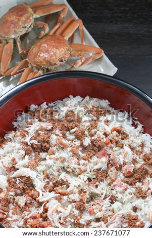 Winter of the Sea of Japan specialties, crab bowl