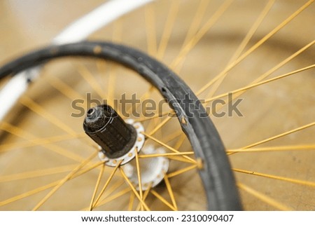 Similar – Image, Stock Photo Wheel repair shop axis