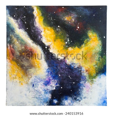 Blue, Yellow, Red and White Abstract Painting