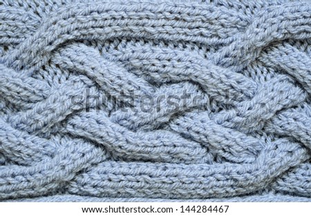 Blue knitted cloth for background
