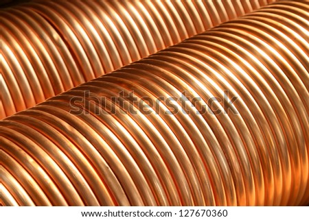 copper spiral parts in a manufacturing factory